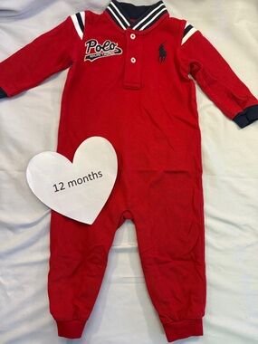 Ralph Lauren - Red and Navy Kids Footie - Romper/Jumpsuit